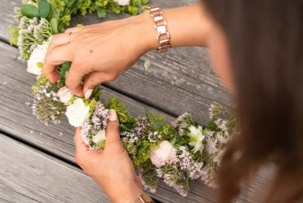 flower crown making